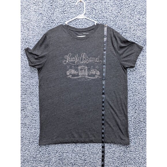 Lucky Brand Shirt Mens Medium Casual Lightweight Preppy City College Grunge Gray - Picture 9 of 11